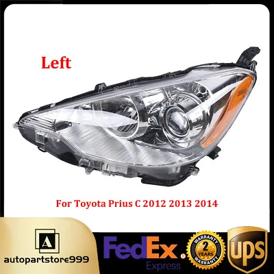 Headlight For 2012 2013 2014 Toyota Prius C Halogen Left Driver Side LH Headlamp Foto 1 de 4