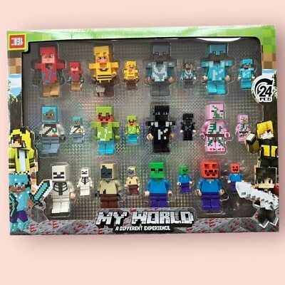 Minecraft Style My World Figures Set Of 24 PCS Building Blocks Toys Kids Gift - Image 1 of 3