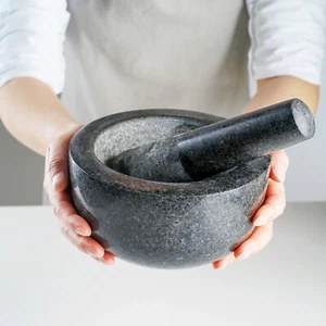 Pestle and Mortar Set Granite Stone Spice & Herb Crusher Home Kitchen Tool UK - Picture 1 of 11