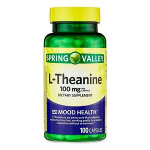 Spring Valley L-Theanine Capsules Dietary Supplement, Unflavored, 100 mg, 100 CT - Picture 1 of 5