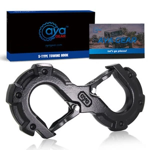 S-Shape Integrated Winch Quick Shackles With 33,000 Lbs Break Strength Black New - Bild 1 von 5