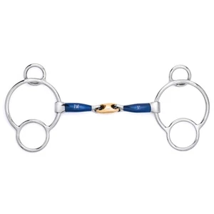 NY TACK Universal 3 Anillos Dulce Hierro Cobre Pastilla Articulada Mordaza Caballo Broca - Imagen 1 de 3