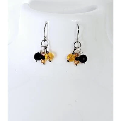 Pendientes colgantes de cristal hipoalergénico negro naranja Halloween envío gratuito Foto 1 de 4