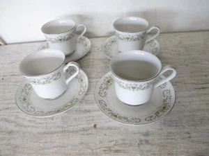 Set of 4 Sterling Fine China "Florentine" Japan, Coffee Cups & Saucers - Picture 1 of 8