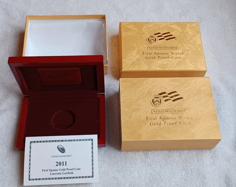 2011-W $10 Proof Gold Lucretia Garfield, US Mint Box & COA, NO Coin (item PA7) Cover