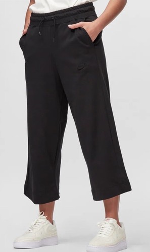 Nike Sportswear Pantaloni della tuta cropped gamba larga donna S Nero #CJ3748 1010
