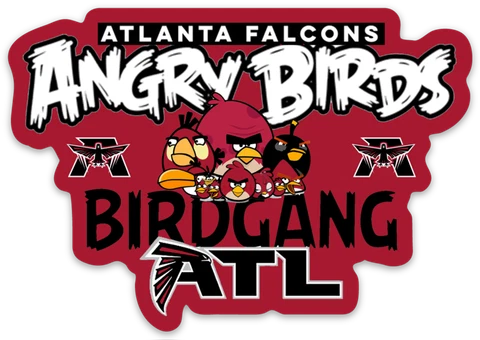 Atlanta Falcons Angry Birds Bird Gang Logo Type NFL Football Die-Cut MAGNET Cover
