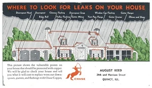 Home Roof Downspout Anatomy Chart Blotter Chase Copper August Reed Quincy IL B7 - Picture 1 of 2