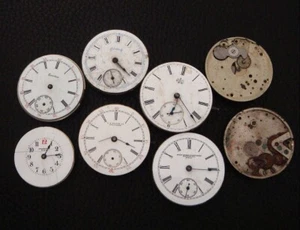 Lote/grupo de movimientos antiguos de relojes de bolsillo vintage patrimoniales de relojero - Imagen 1 de 6