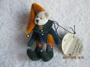 Vintage Ganz Cottage Collectibles Miniatures TOYMAKER Jointed Bear Ornament Tag - Picture 1 of 6