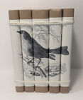 Bird on a limb wrapped decorative book set, bookshelf decor, home decor