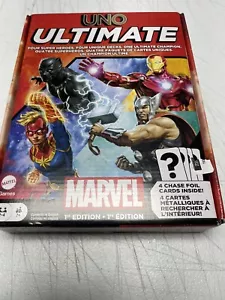 UNO Ultimate Marvel Card Game with 4 Chase Collectible Foil Cards 1st Edition - Picture 1 of 2