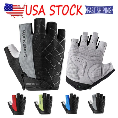 Men' s Motorcycle Fingerless Half Finger Driving Biker Gloves Anti Slip Gloves - Image 1 of 4