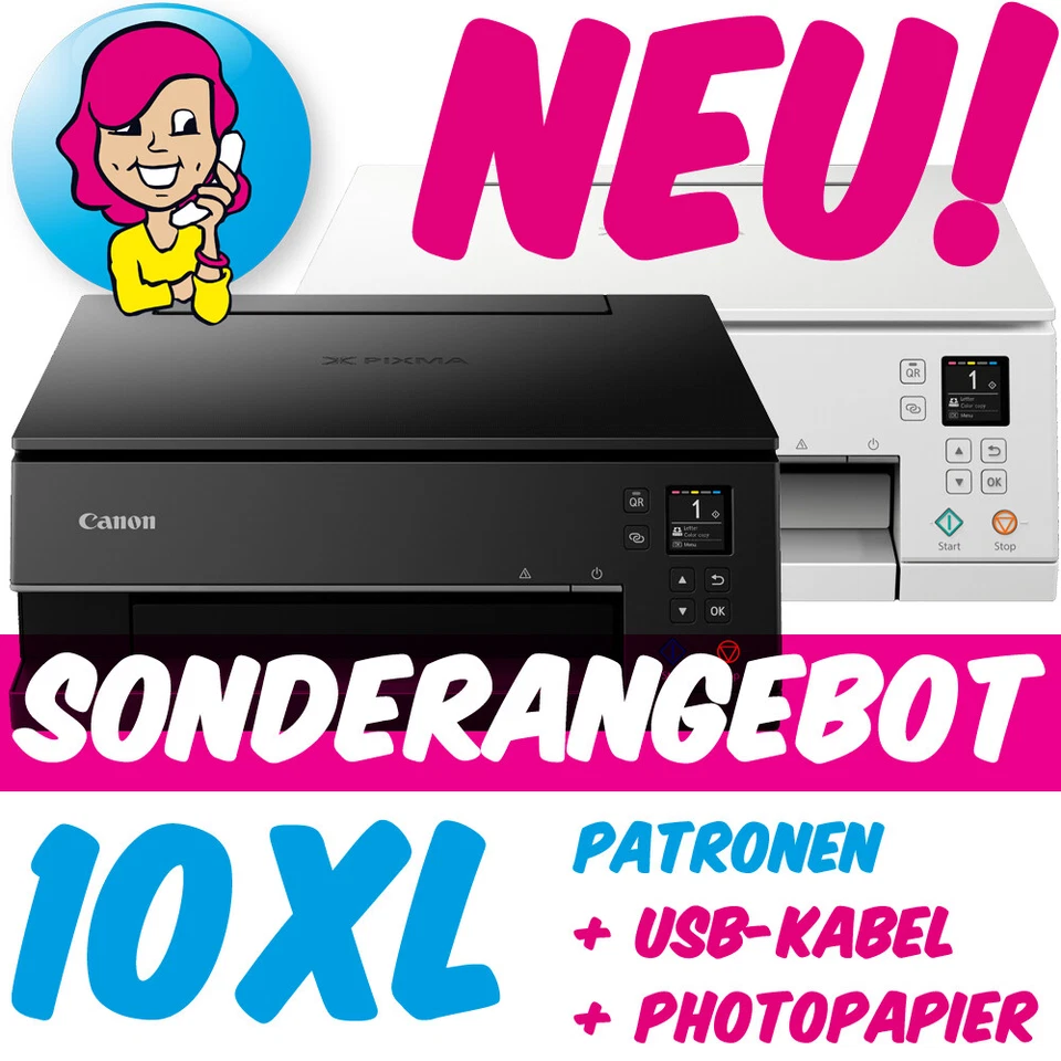 Canon PIXMA TS 6350a TS 6351a im Set inkl. 10 XL-PATR0NEN +U$B +FOTOPAP!ER NEU! - Bild 1 von 1