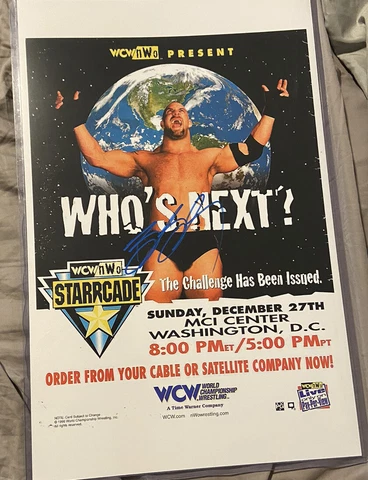 SIGNED BILL GOLDBERG WCW STARCADE 1998 POSTER 11x17 Cover