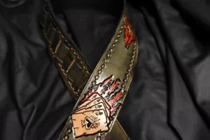 "Correa de guitarra de cuero hecha a mano ""Outlaw Series 2" - Imagen 1 de 4