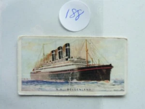 Merchant Ships World  Imperial Tobacco Card 1924 SS BELGENLAND  NO188 - Picture 1 of 2