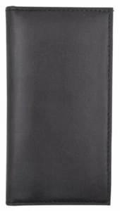 Leather Basic Checkbook Cover Holder Slim Plain Mens Womens Many Colors New - Picture 1 of 26