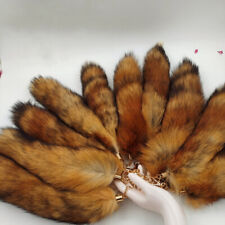Real Fox Fur Tail Keyring Bag Charm HandBag Purse Pendant Cosplay Tools Tassels