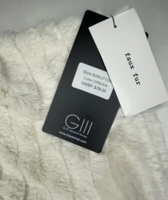 Hermosa capa remachada negra de piel sintética crema muy suave talla L/XL forrada nueva con etiquetas precio de venta sugerido por el fabricante 79 USD Foto 1 de 4