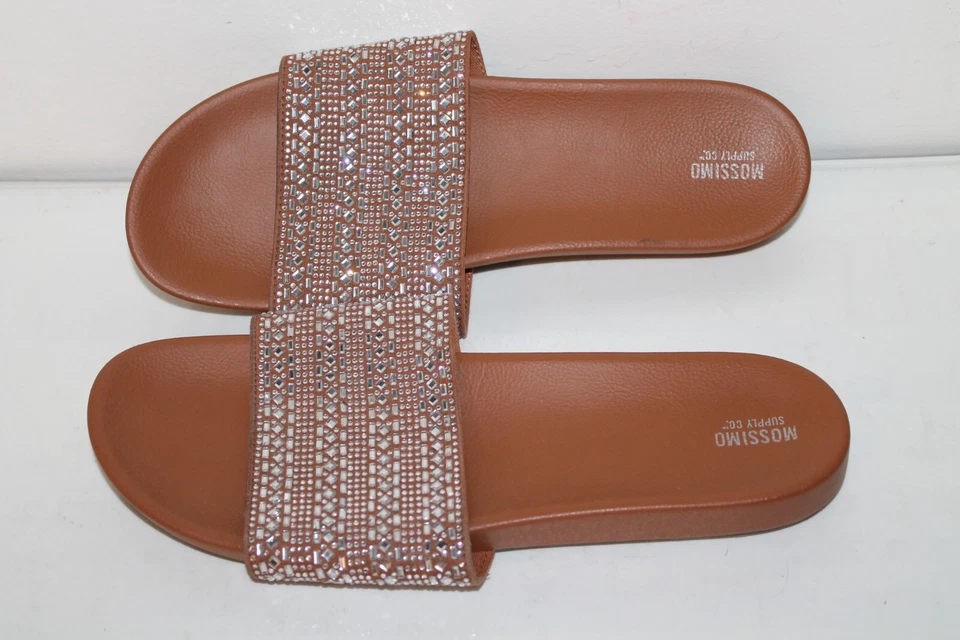 Mossimo Slide Sandal, Brown/Sparkle, Synthetic, Womens Size 11 - Image 1 of 4