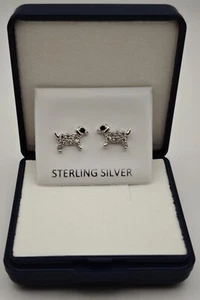 925 Sterling Silber Ohrringe funkelnde Hunde Ohrstecker Damen, Mädchen Ohrstecker - Bild 1 von 6