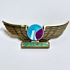 Vintage Kiwi International Air Lines Flight Wings Goldtone Pin Lapel Pinback