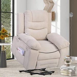 Oversized Power Lift Recliner Massage Heated Recliner Chair for Elderly Fabric - Picture 1 of 11