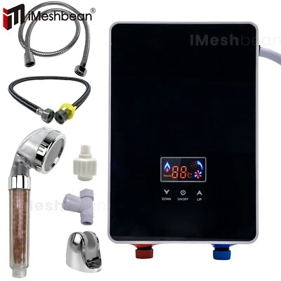 IMESHBEAN 6500W Tankless Electric Hot Water Heater Instant Boiler On Demand Whole House