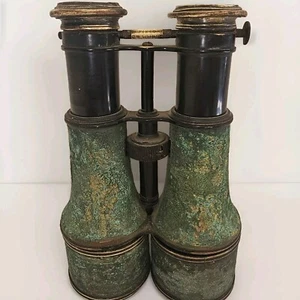 Rare  Antique Tri- Lens Marine, Field,  Theater military binoculars WW1  - Picture 1 of 24