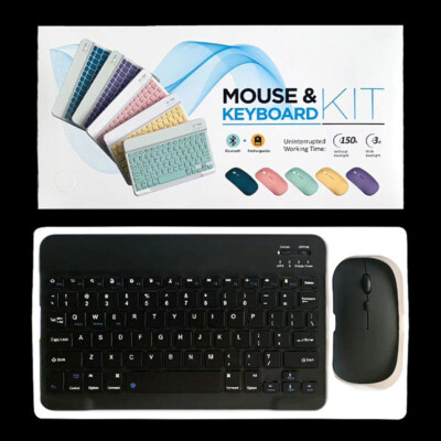 Slim Bluetooth Wireless Keyboard with Mouse C...