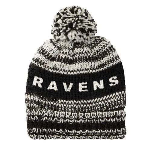 Baltimore Ravens Women's Marled Pompster Winter Hat - Image 1 of 2
