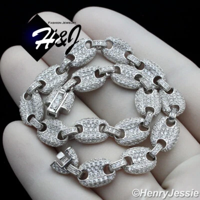 PULSERA CADENA ESLABÓN MARINERO CIRCONITA HELADA PLATA ESTERLINA 925 SÓLIDA 7" PARA HOMBRE Y MUJER*S18 Foto 1 de 4