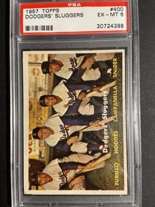topps 1957 dodger sluggers psa6 ?7
