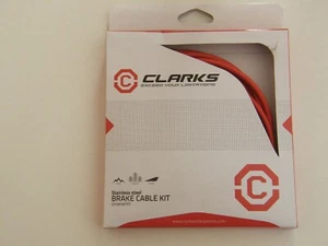 Clarks 8012 red MTB mountain hybrid road bike front and rear brake cable kit - Picture 1 of 1