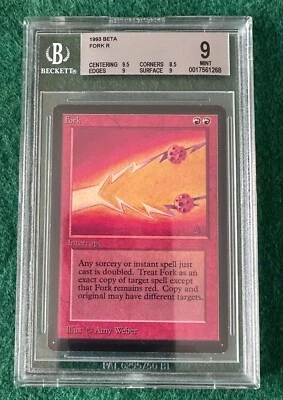 Fork - BETA - MTG - BGS 9. MINT. Centering 9.5. Beauty. More MTG In My Store. - Image 1 of 2