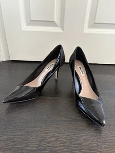 Dune Women’s Black Court Shoes In Good Condition With 2.5 Inch Heel Size 39 - Picture 1 of 5