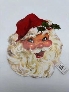 Vintage New Old Stock Weihnachtsmann Karton WEIHNACHTSDEKORATION Ornament 6” x 7” - Bild 1 von 4