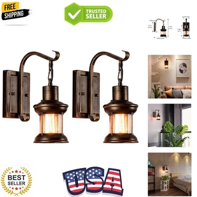 Paquete de 2 luces de pared rústicas de vidrio nórdico - perfectas para decoración de hogares y restaurantes Foto 1 de 4