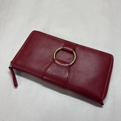 Portafoglio CYNTHIA ROWLEY in vera pelle rosso da polso o in borsa - Immagine 1 di 4