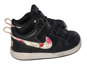 Nike Court Borough Zapatillas bajas vintage florales informales para niños pequeños talla 8C BQ7033 001 - Imagen 1 de 7