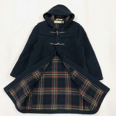 Gloverall Duffle Coat Wool Navy Tartan Check From Japan - Image 1 of 4