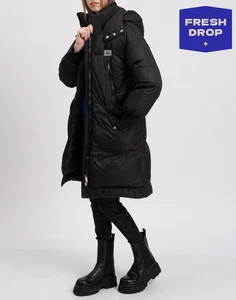 RRP €1090 GOLDEN GOOSE Quilted Coat IT40 US4 UK8 S Partial Down Padding Black - Picture 1 of 12