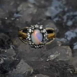 Avra Sorali Lightning Ridge Dark Opal 1.00ct 925 Silver and 9ct Gold with CZ ... - Picture 1 of 7