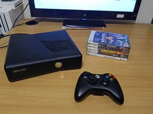 Microsoft Xbox 360 S Slim 250GB Console + 5 Games + Controller PAL Free Post - Picture 1 of 9