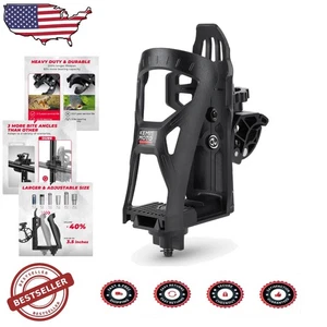 Soporte para silla de ruedas: metal negro, taza ajustable de 3,5", carga máxima de 28 oz - Imagen 1 de 9