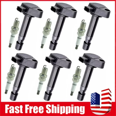 6X Ignition Coils + 6X Spark Plugs Set For Honda Odyssey Accord Acura 3.5L UF242 - Image 1 of 4