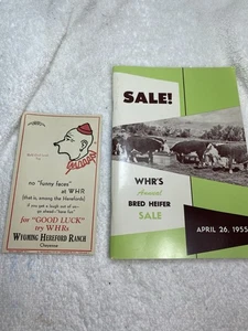 Vtg Cheyenne Wyoming Hereford Ranch 1955 Heifer Sale Cow Epherma Cowboy Cattle - Picture 1 of 13
