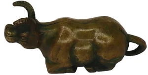 Par de toros decoración de mesa estatua pieza de exhibición hecha a mano figura de latón Feng Shui... - Imagen 1 de 7