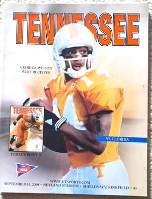 2000 Tennessee vs. Florida Football Program Cedrick Wilson Cover Fold Out as Wel - Image 1 of 3